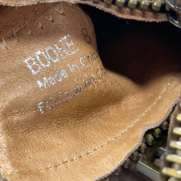 Jeffrey Campbell Boots 8 Tan Suede Boone Cut Out Side Zip Ankle Chunky Heel - Picture 14 of 16